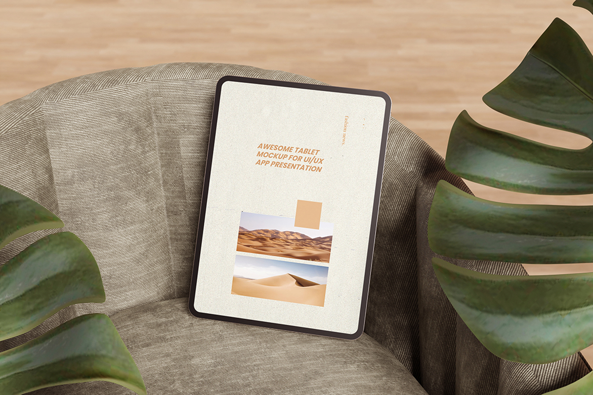 Realistic Tablet Mockup Display for UI Design