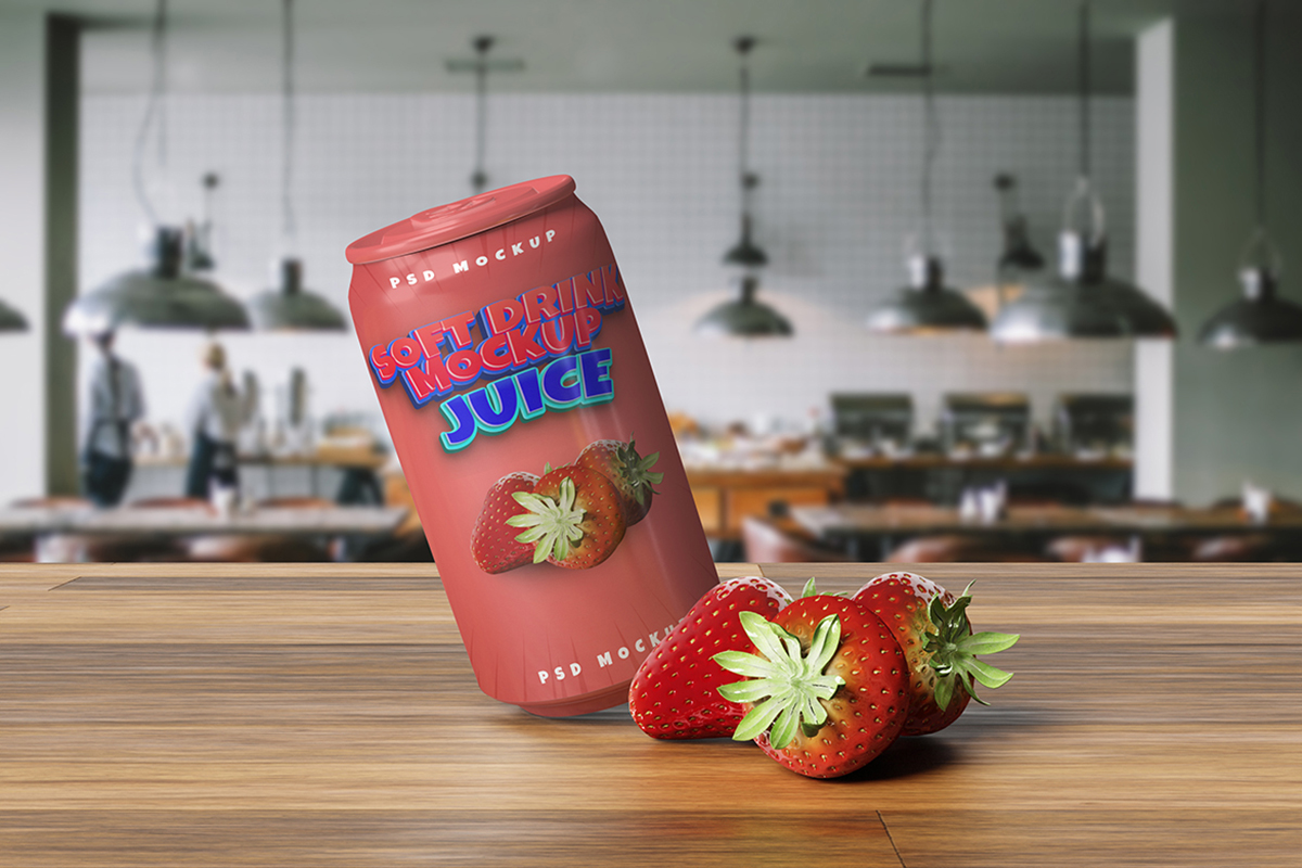 Product Juice Can Mockup
