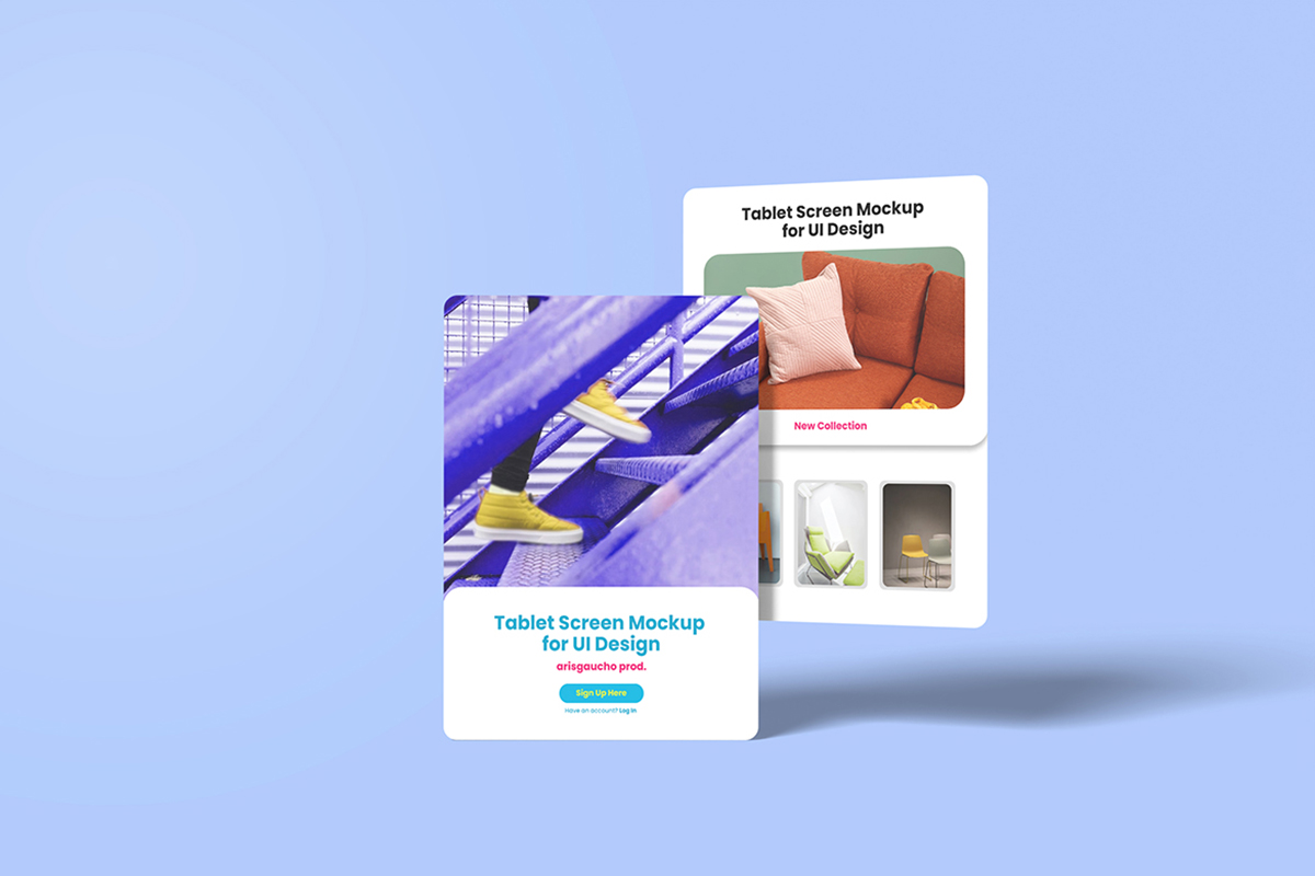 Tablet Screen Mockup for UI Design