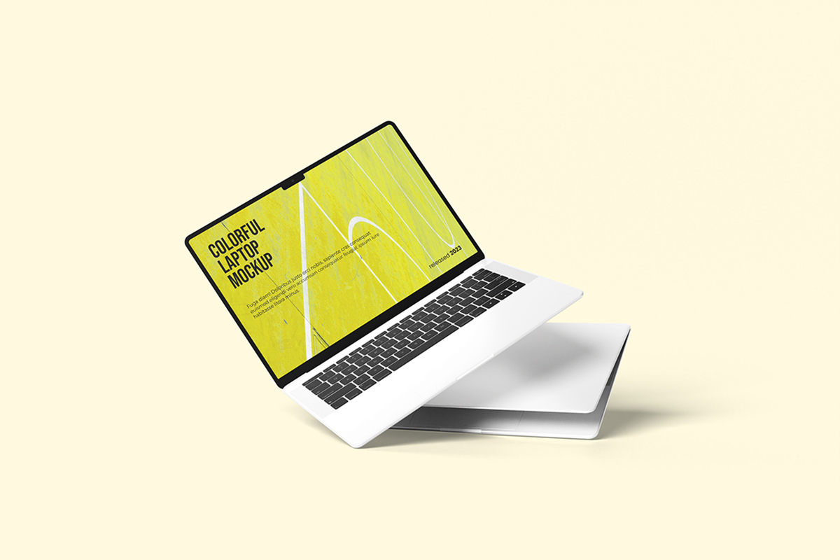 Floating Laptop Mockup V2