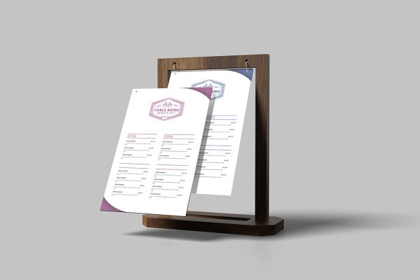 Rolling Table Menu Mockup