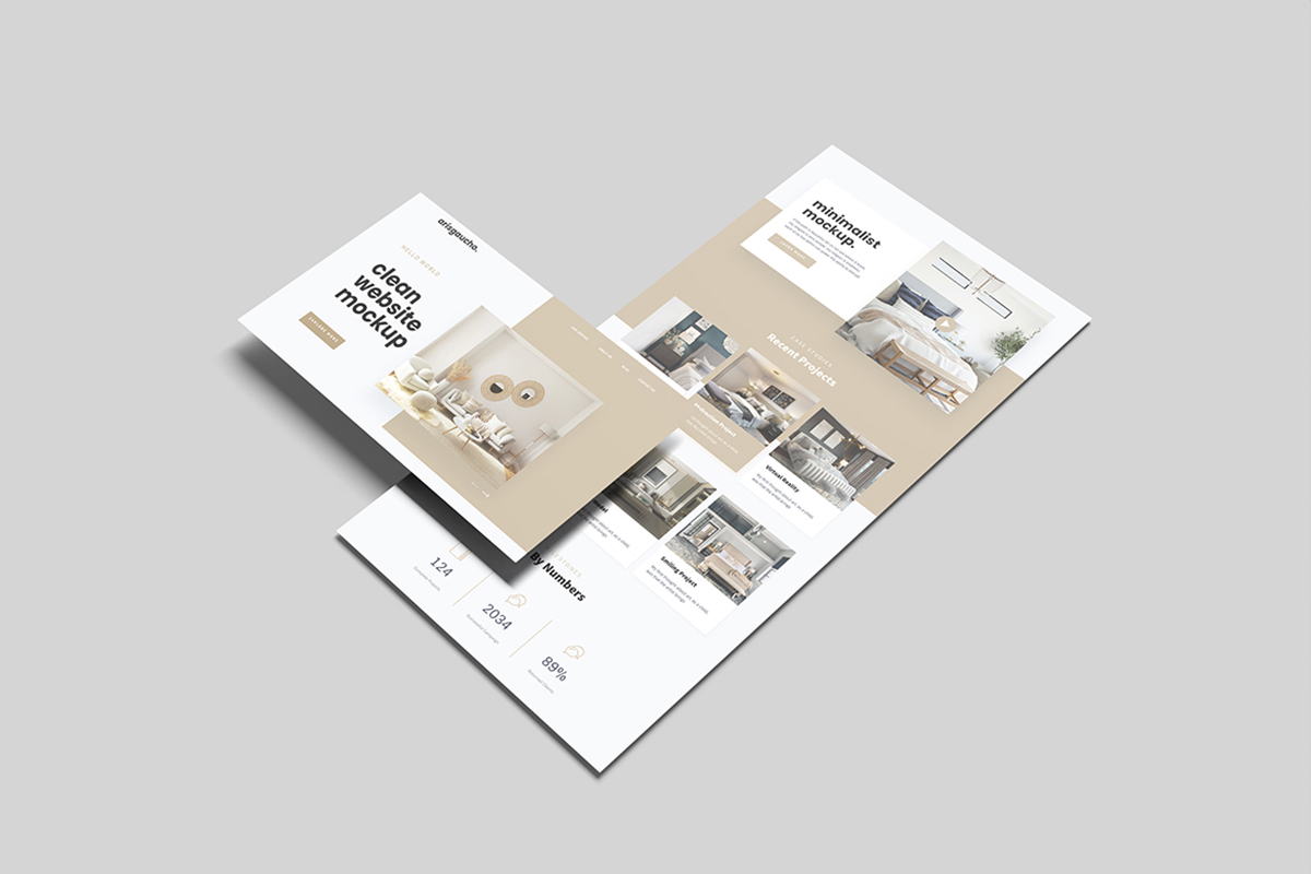 Clean Website Pages Mockup