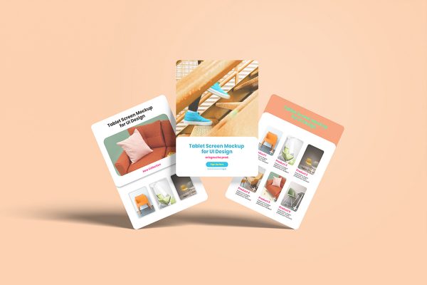 Tablet Screen Mockup for UI Design