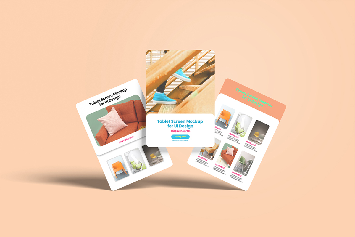 Tablet Screen Mockup for UI Design