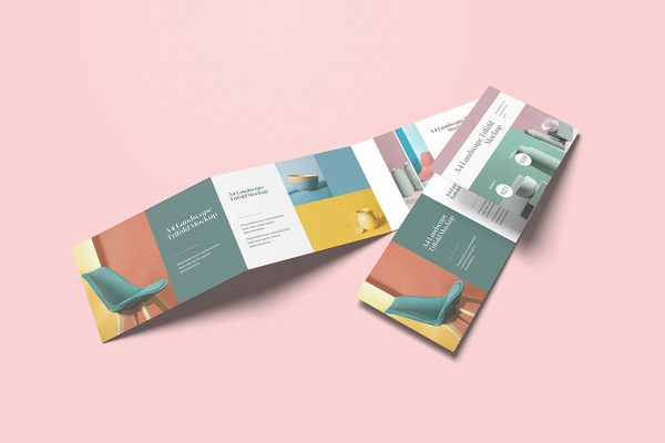 Colorful A4 Landscape Trifold Mockup