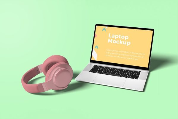 Colorful Laptop Mockup for UI Design