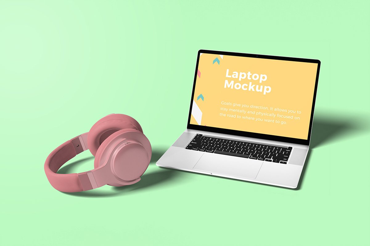 Colorful Laptop Mockup for UI Design