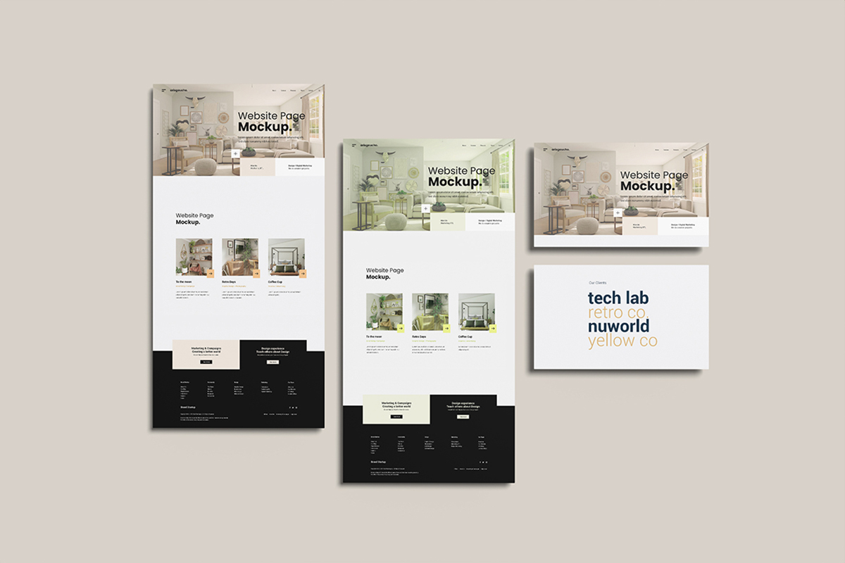 Variant Website Page and Screen Mockup