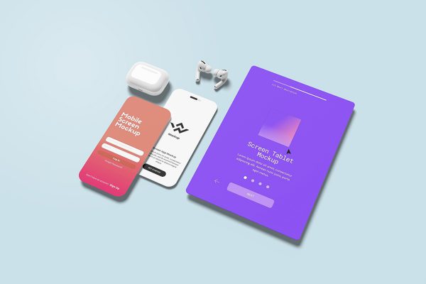 Pop Style UI & UX Screen App Mockup