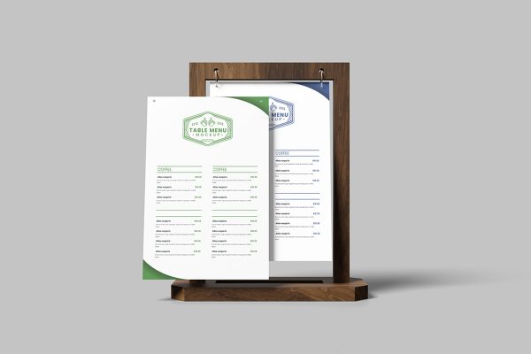 Rolling Table Menu Mockup