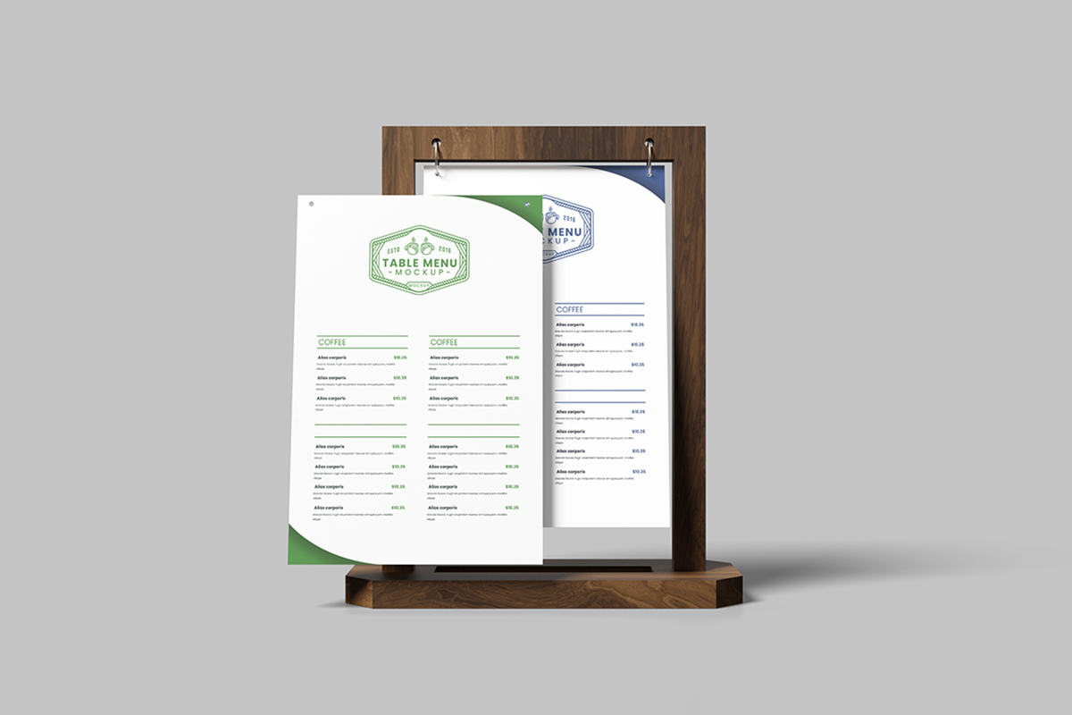 Rolling Table Menu Mockup