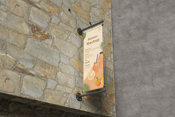 Outdoor Wall Banner Mockup