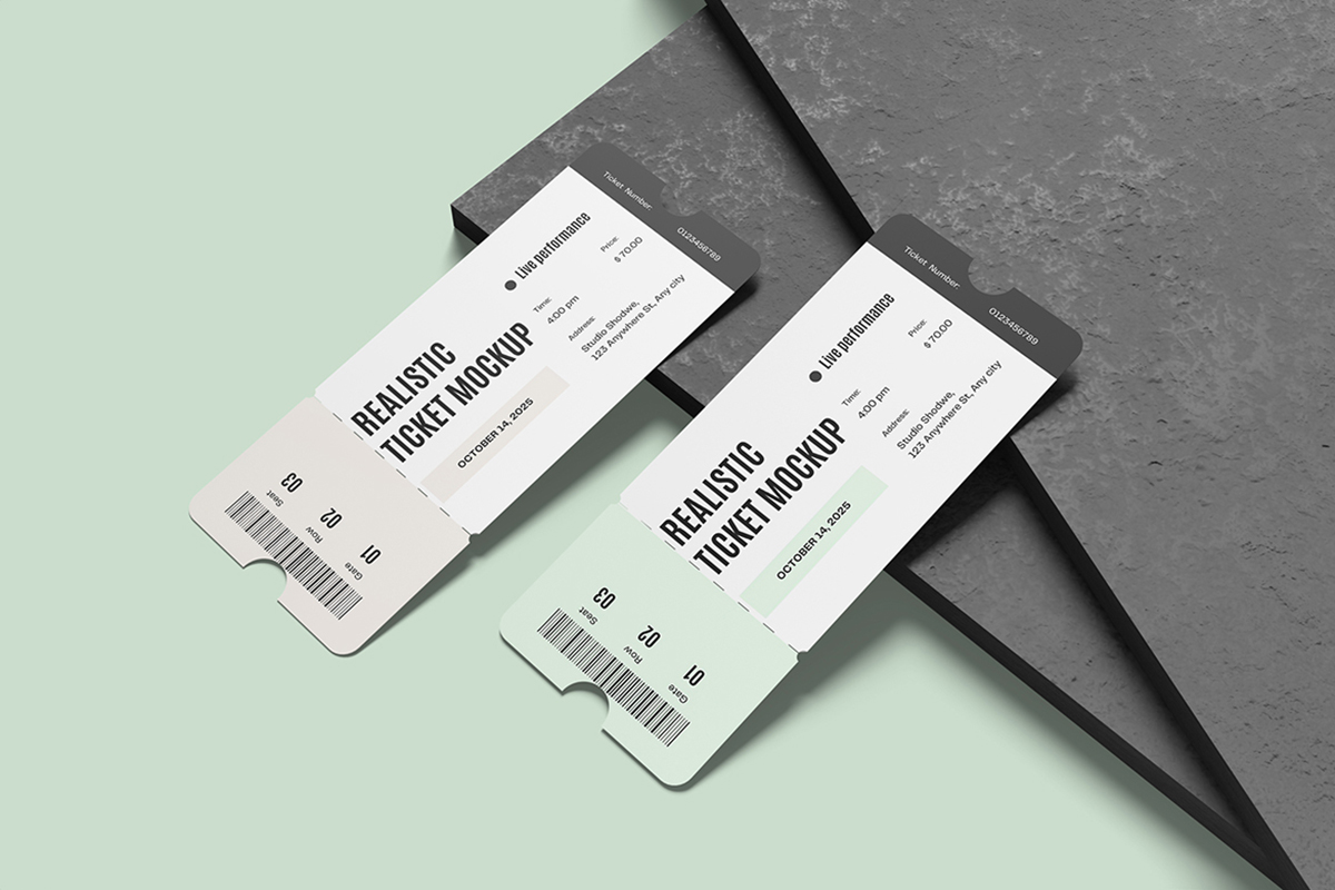 Realistic Ticket Mockup