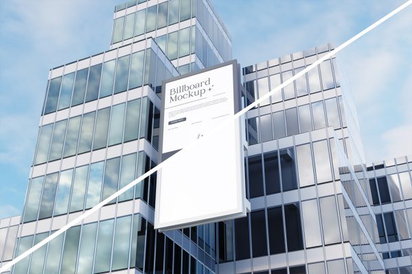 Building Vertical Billboard Mockup