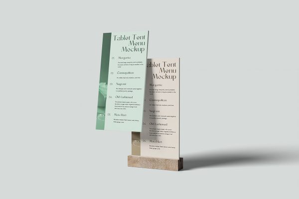 Table Tent Menu Mockup