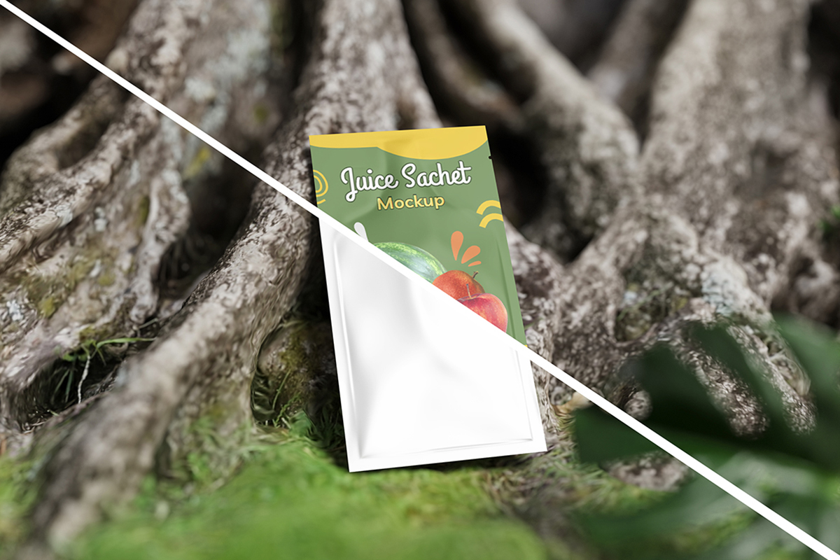 Juice Sachet Mockup