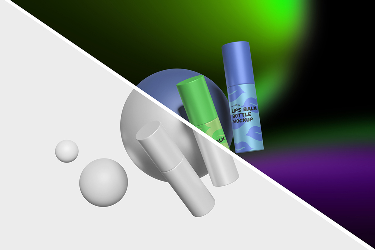 Lip Balm Bottle Mockup