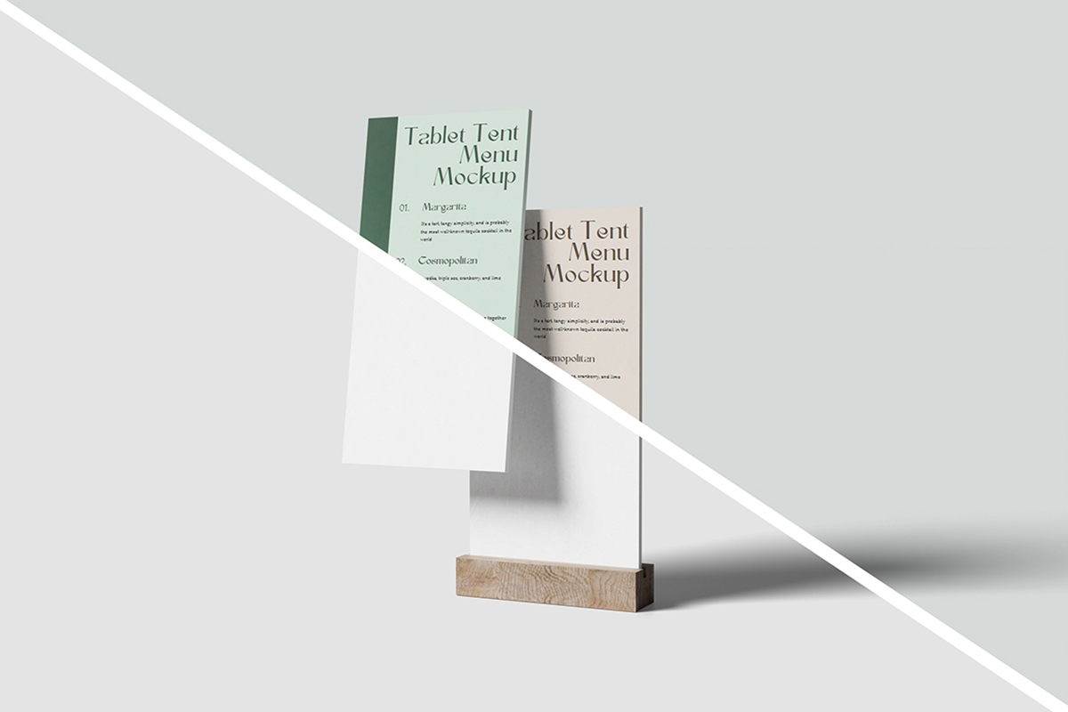 Table Tent Menu Mockup