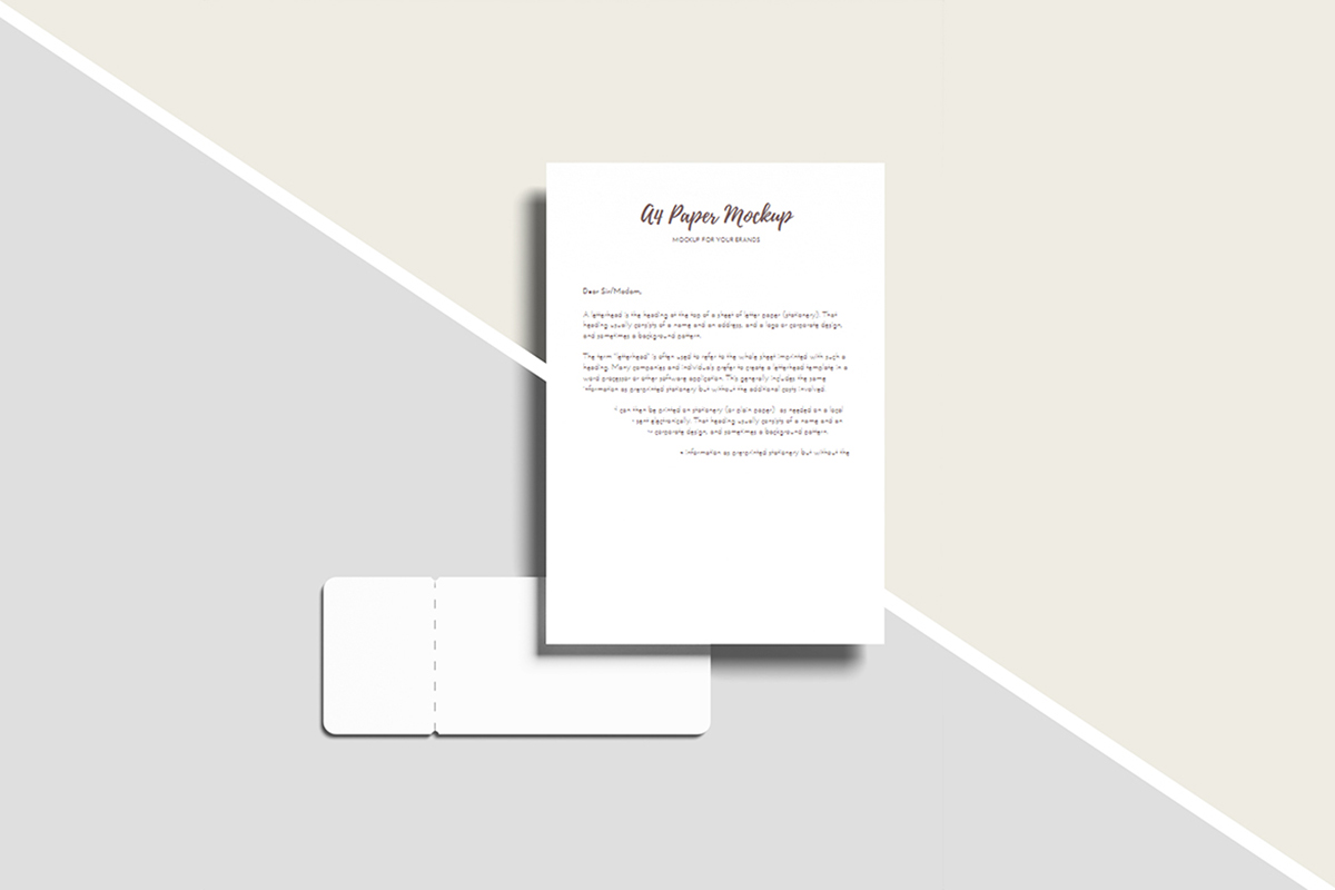 A4 and Ticket Mockup