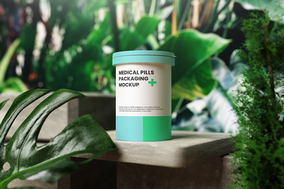 Medicine Bottle Packaging Mockup
