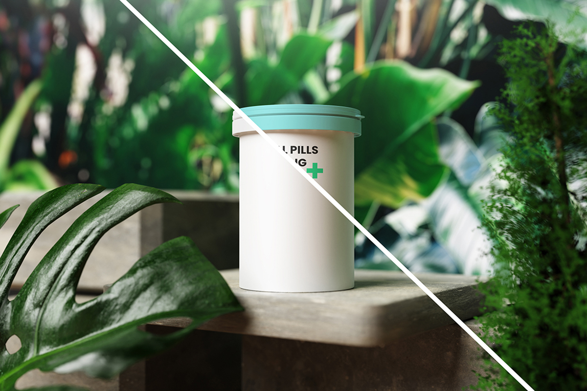 Medicine Bottle Packaging Mockup