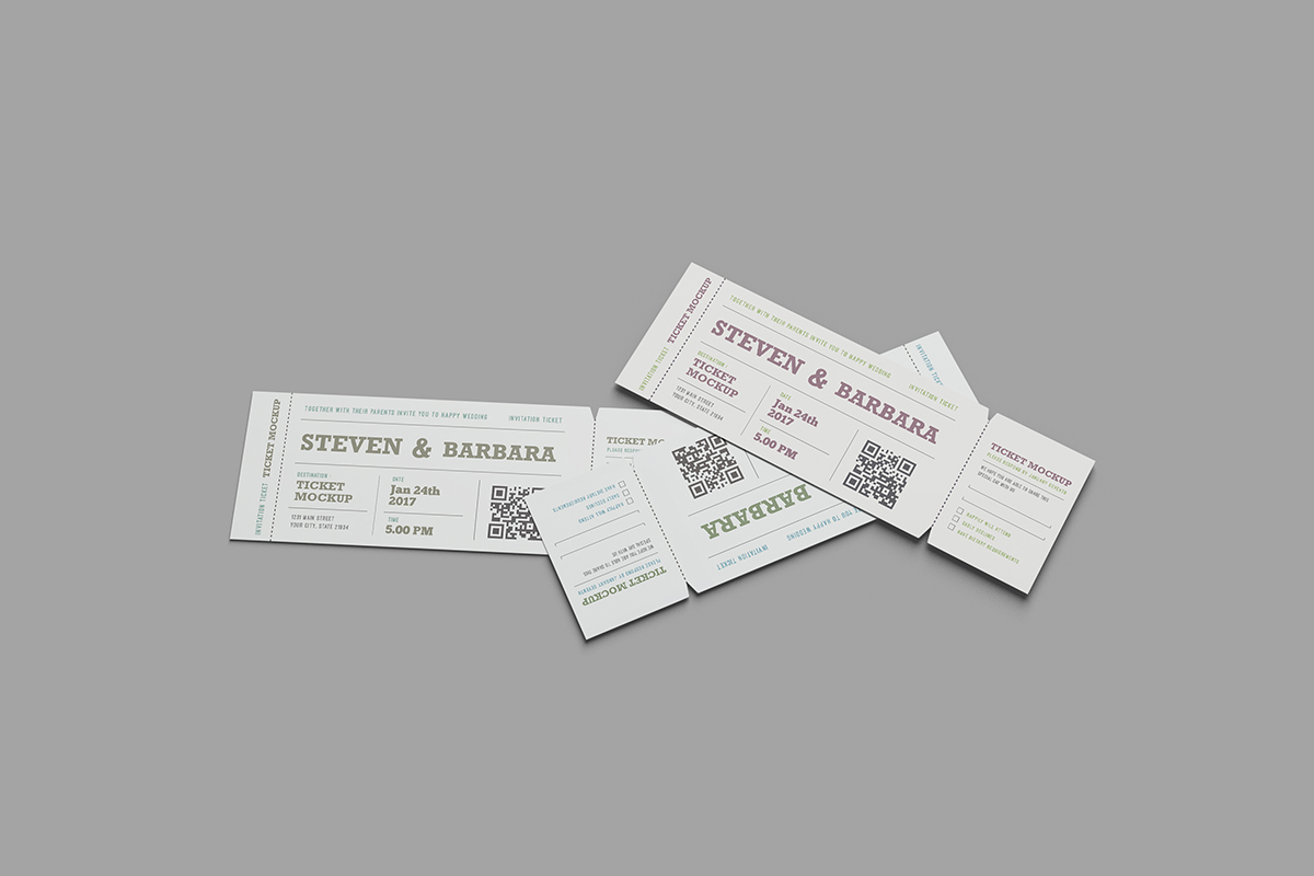Free Clean Ticket Mockup 1