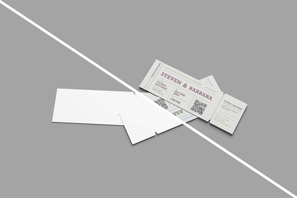 Free Clean Ticket Mockup 2