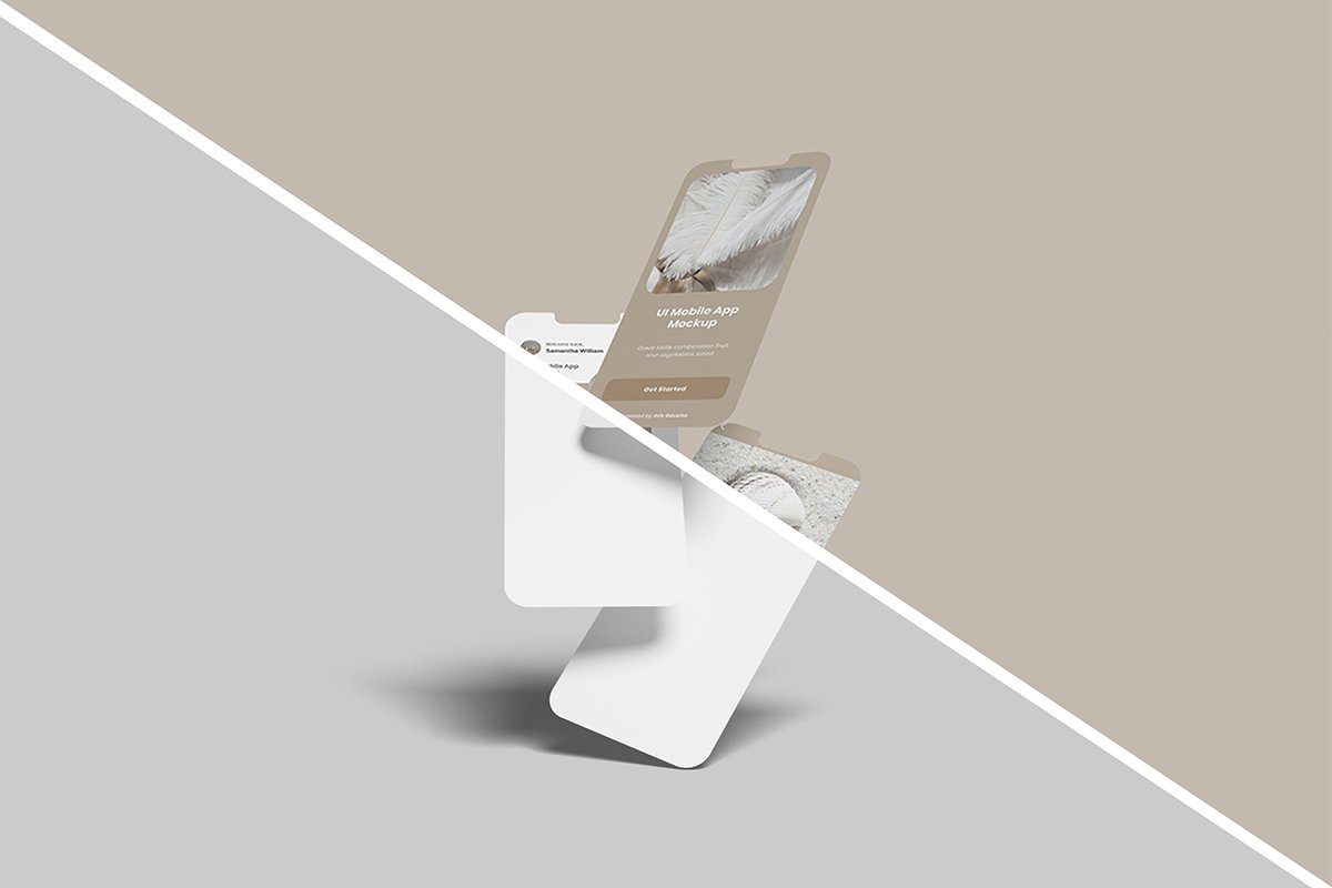 Free Floating UI Screen Mockup 2