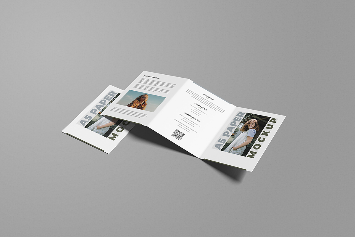 Free Minimalist A5 Trifold Brochure Mockup 1