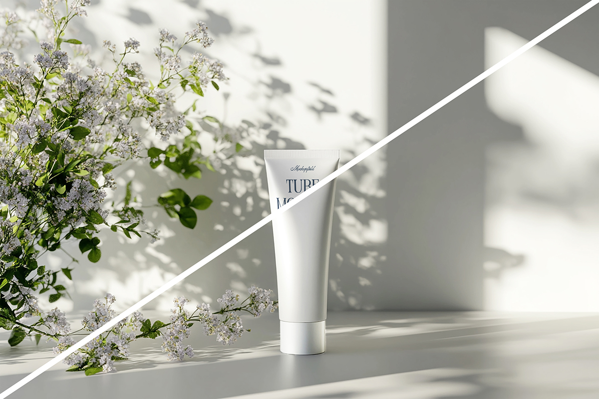 Free Minimalist Cosmetic Tube Packaging Mockup Prev 2