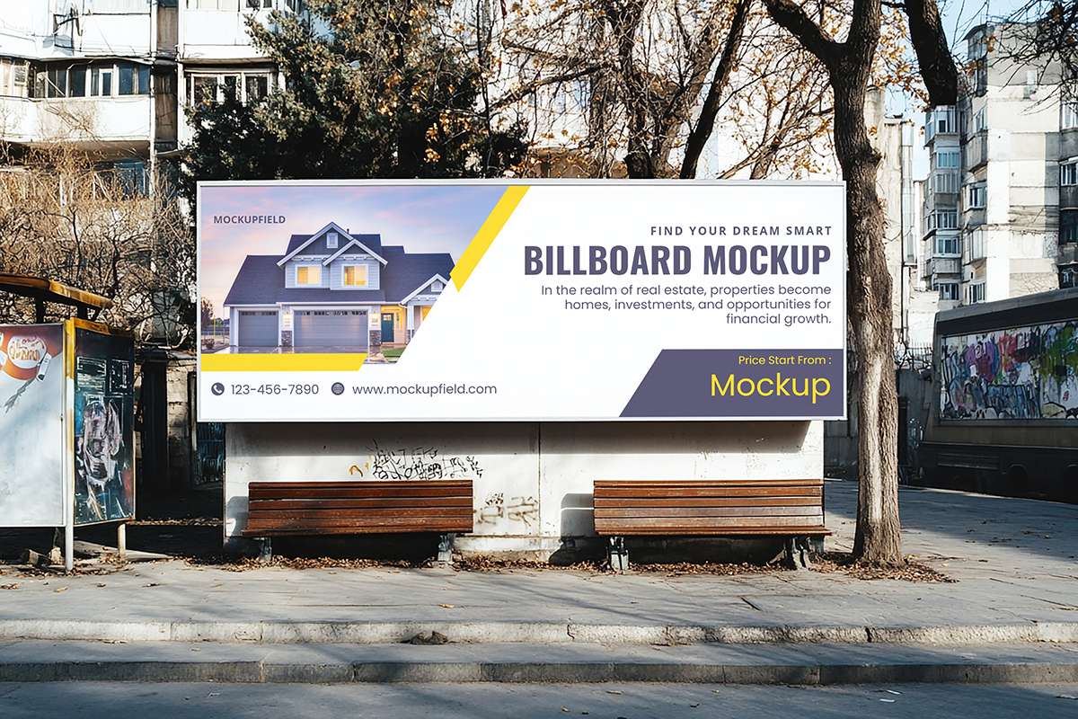 Free Street Billboard Ads Mockup Prev 1