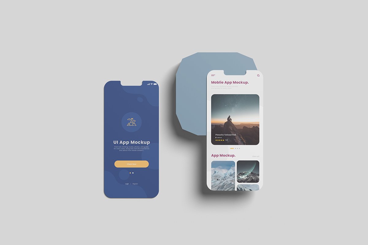 Free Top View UI Screen Mockup 1