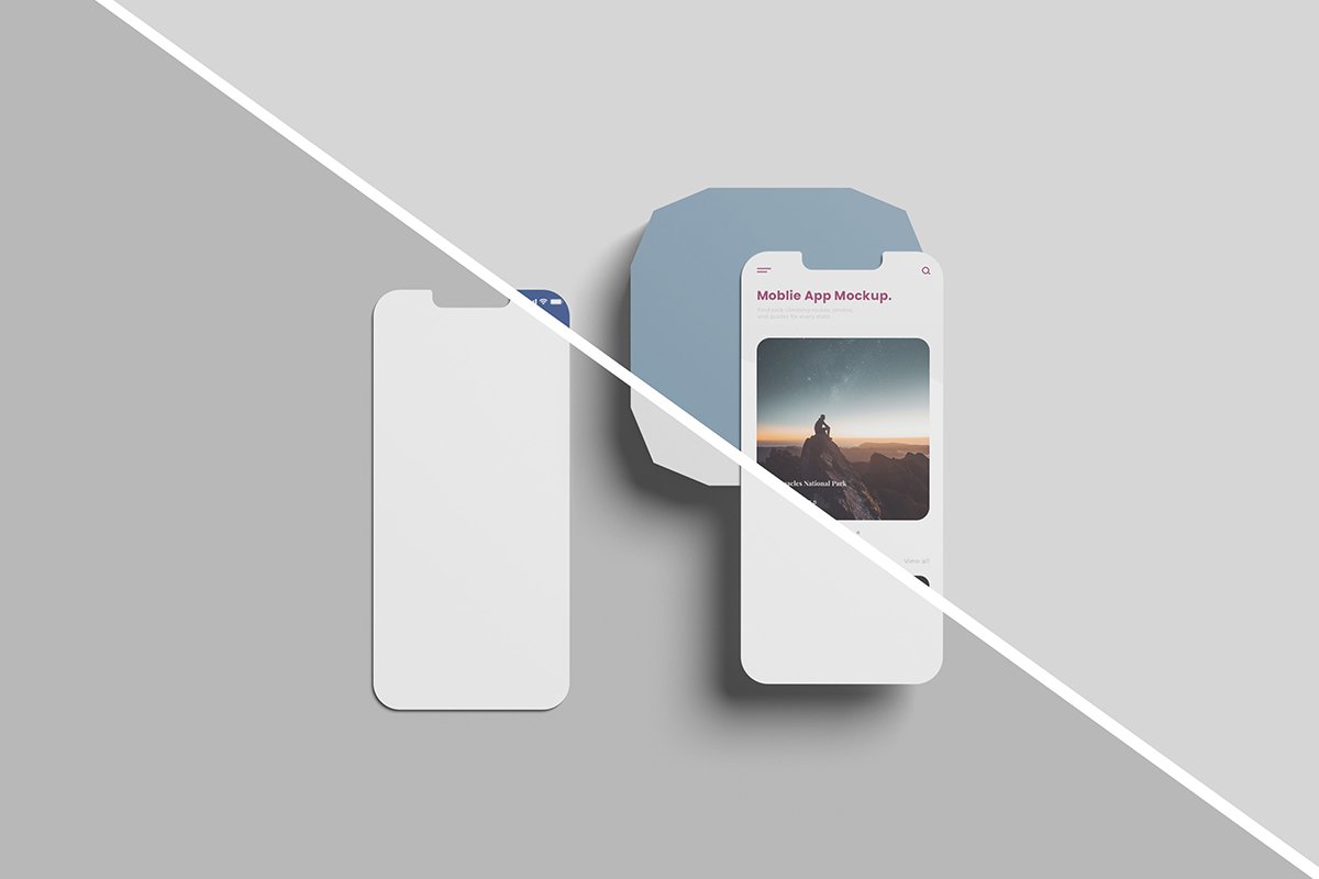 Free Top View UI Screen Mockup 2