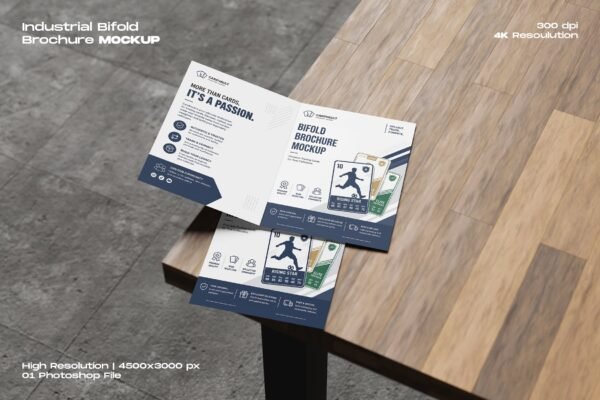 Industrial Bifold Brochure Mockup