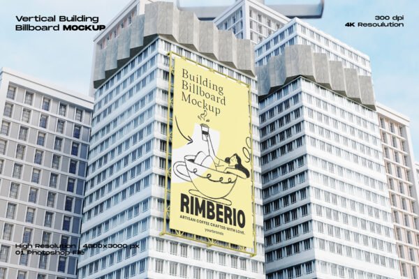 Vertical Advertising Billboard Mockup