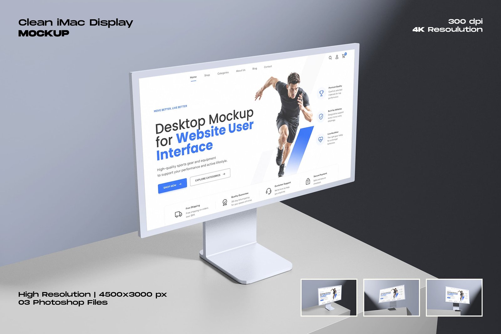 Clean iMac Display Mockup