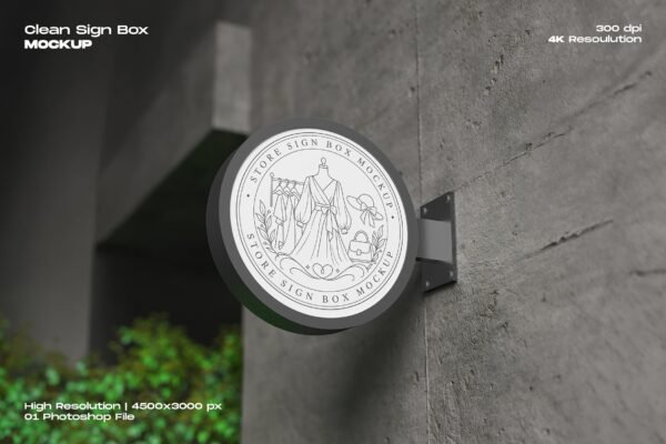 Clean Sign Box Mockup