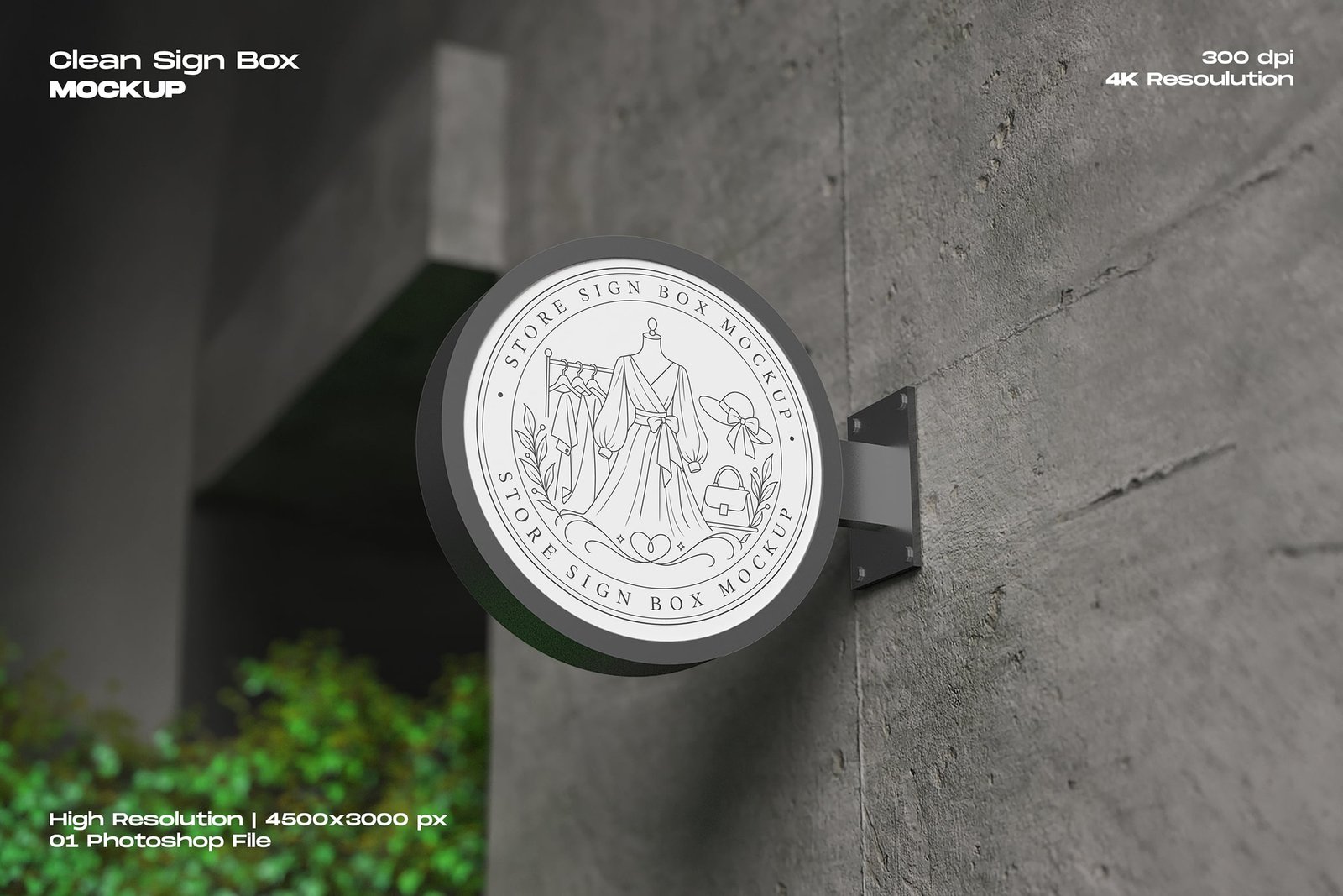 Clean Sign Box Mockup