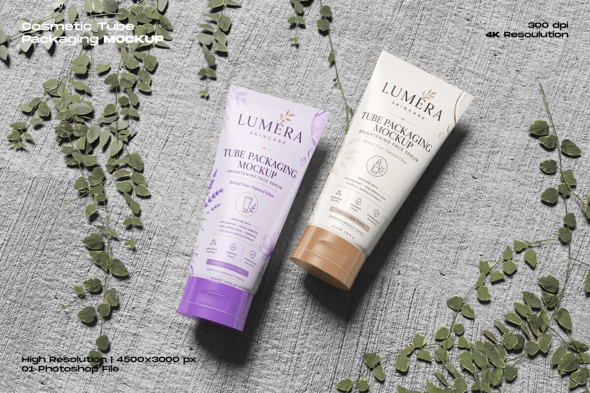 Cosmetic Tube Packaging Mockup