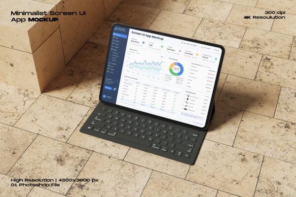 Minimalist Screen UI App Mockup