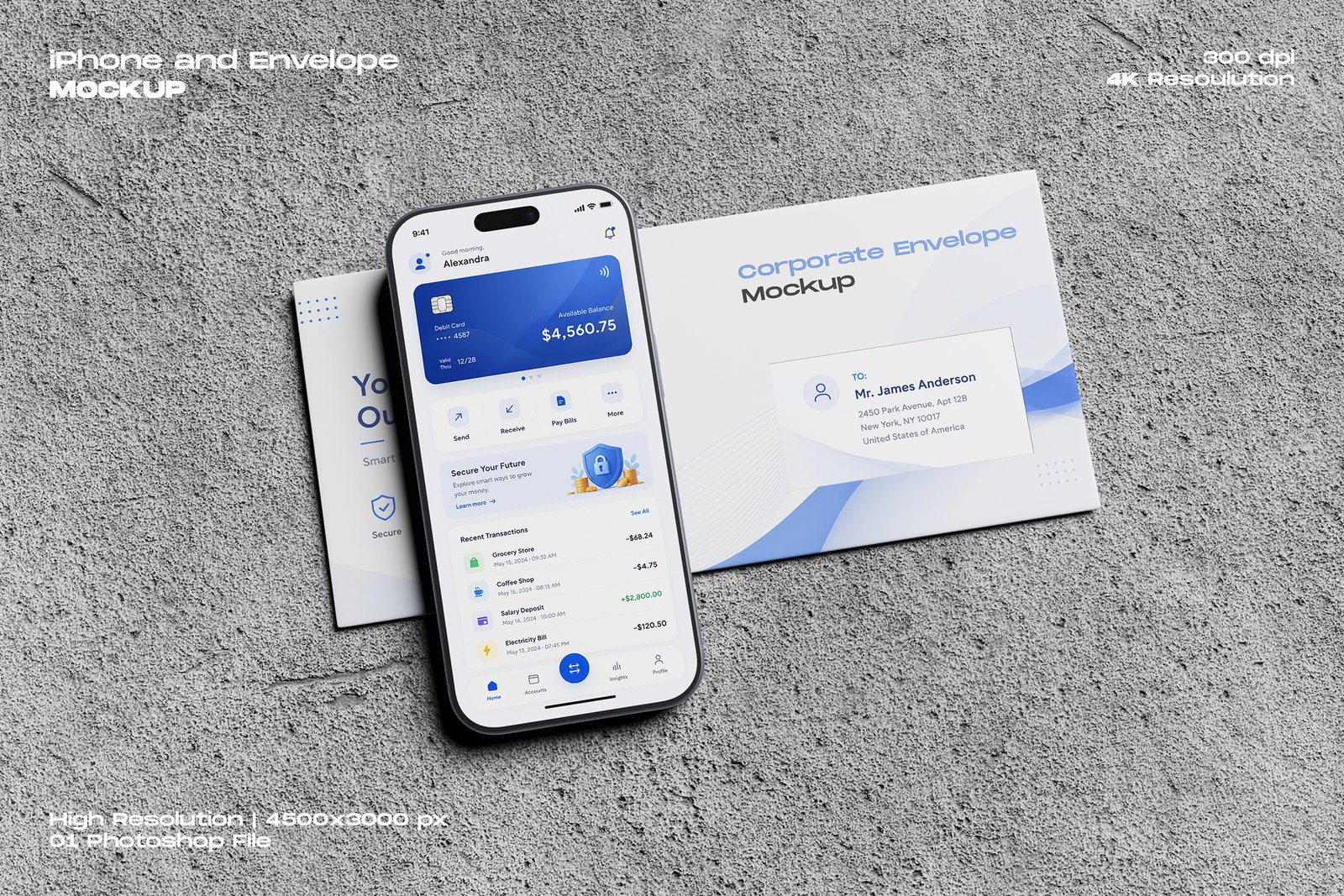 iPhone and Envelope Mockup