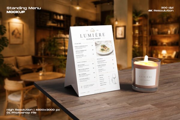 Standing Menu Mockup