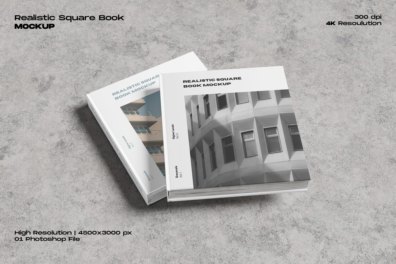 Realistic Square Book Mockup