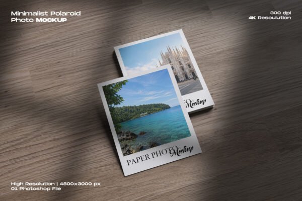 Minimalist Polaroid Photo Mockup