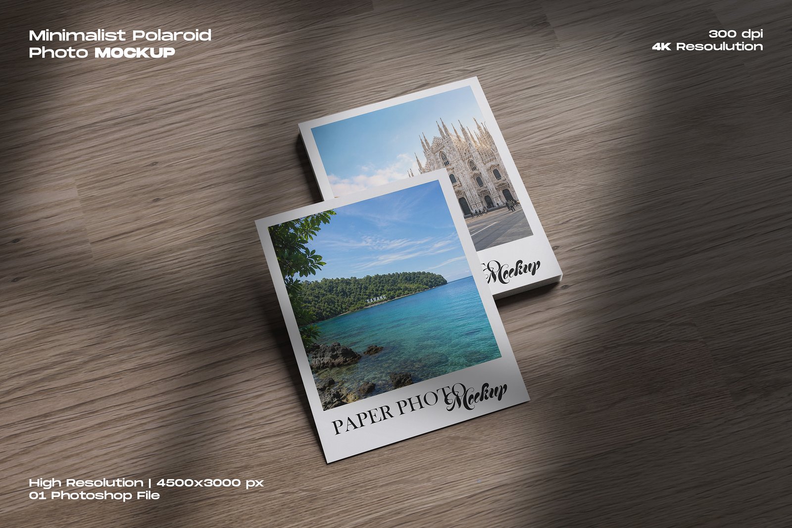 Minimalist Polaroid Photo Mockup