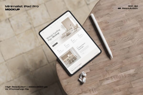 Minimalist iPad Pro Mockup