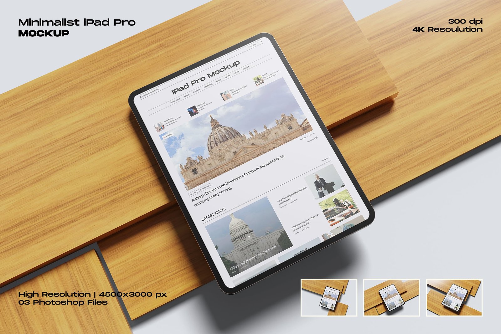 Minimalist iPad Pro Mockup