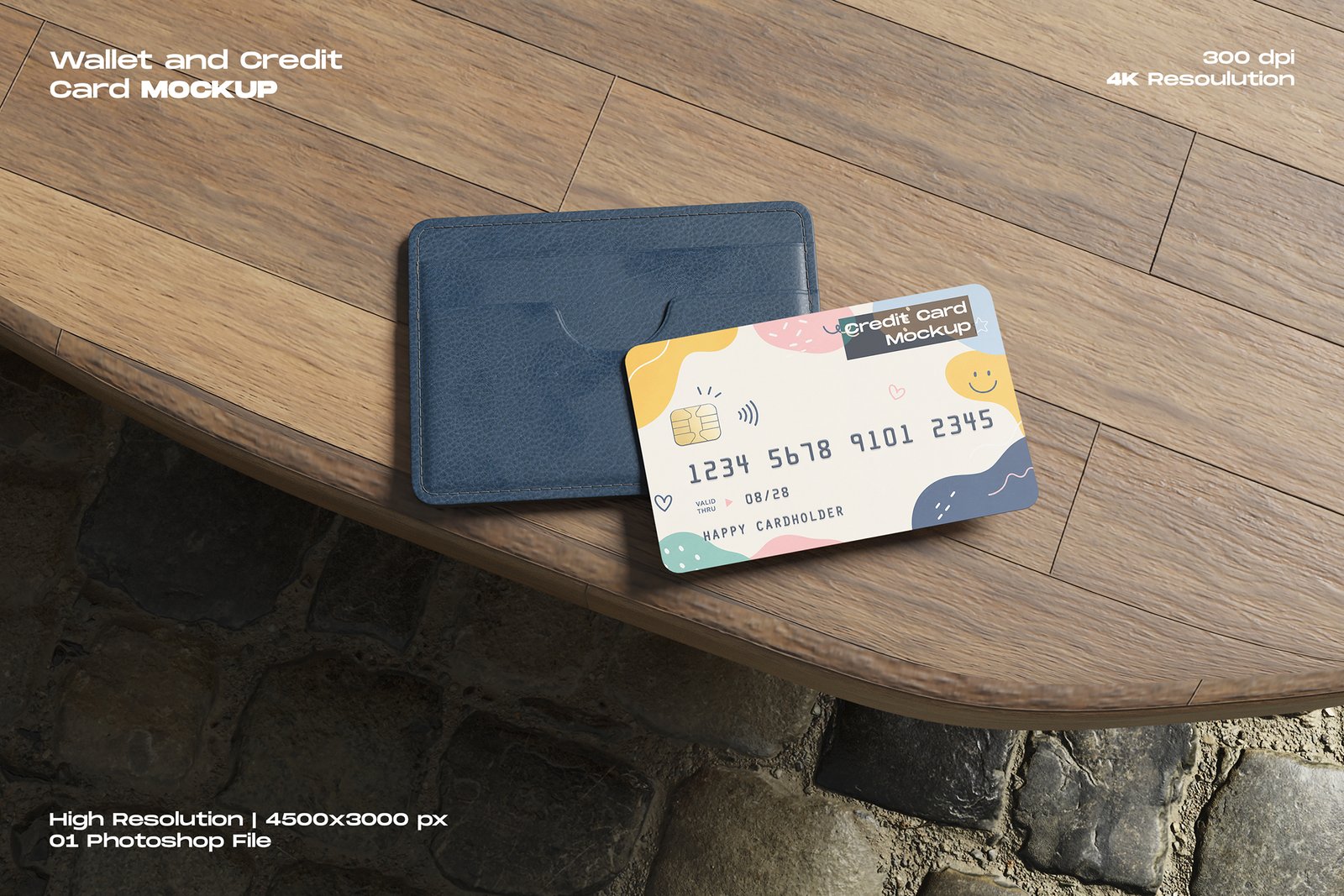Wallet and Credit Card Mockup