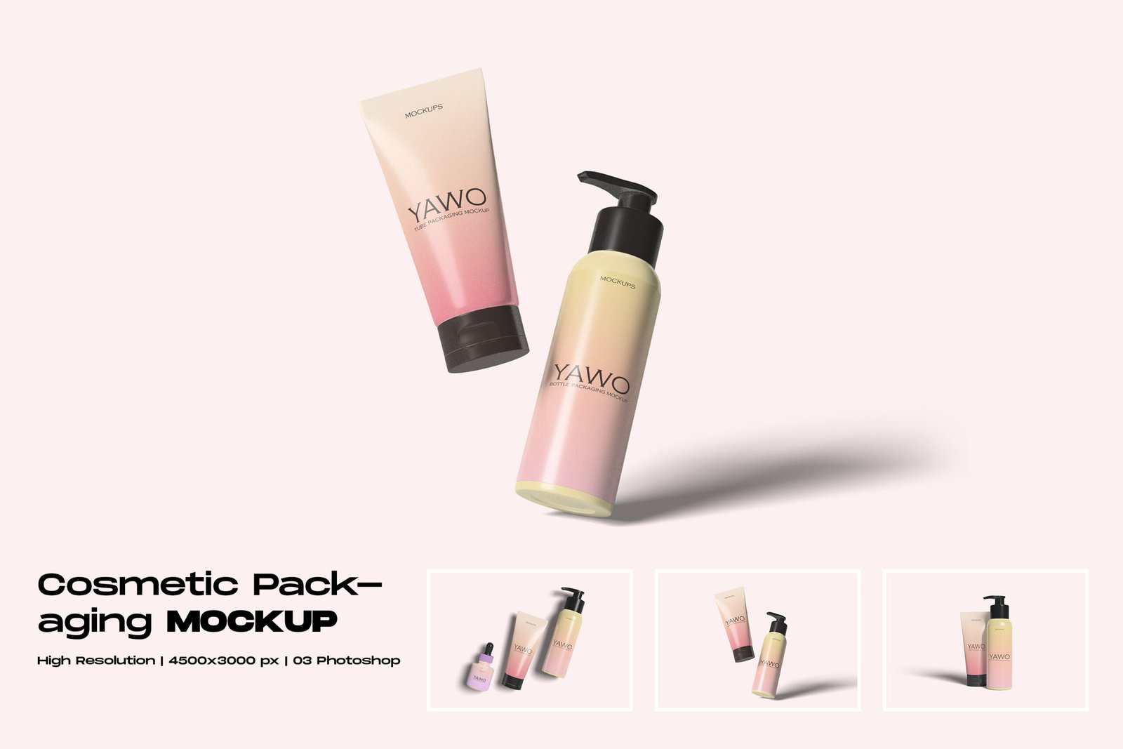 Cosmetic Packaging Mockup with Clean Background