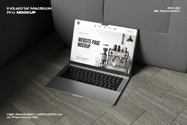 Industrial MacBook Pro Mockup